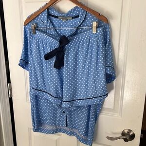 Blue Polka Dot Pajama Set